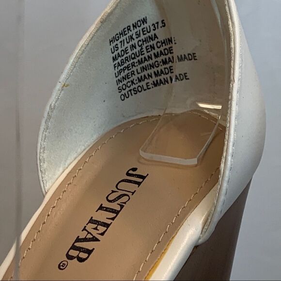 JUSTFAB Higher Now White Laser Cutout platform sandals Sz 7 NWOB - Picture 11 of 12